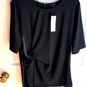 NWT ANN Taylor black crepe blouse
